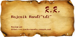 Rojcsik Renátó névjegykártya
